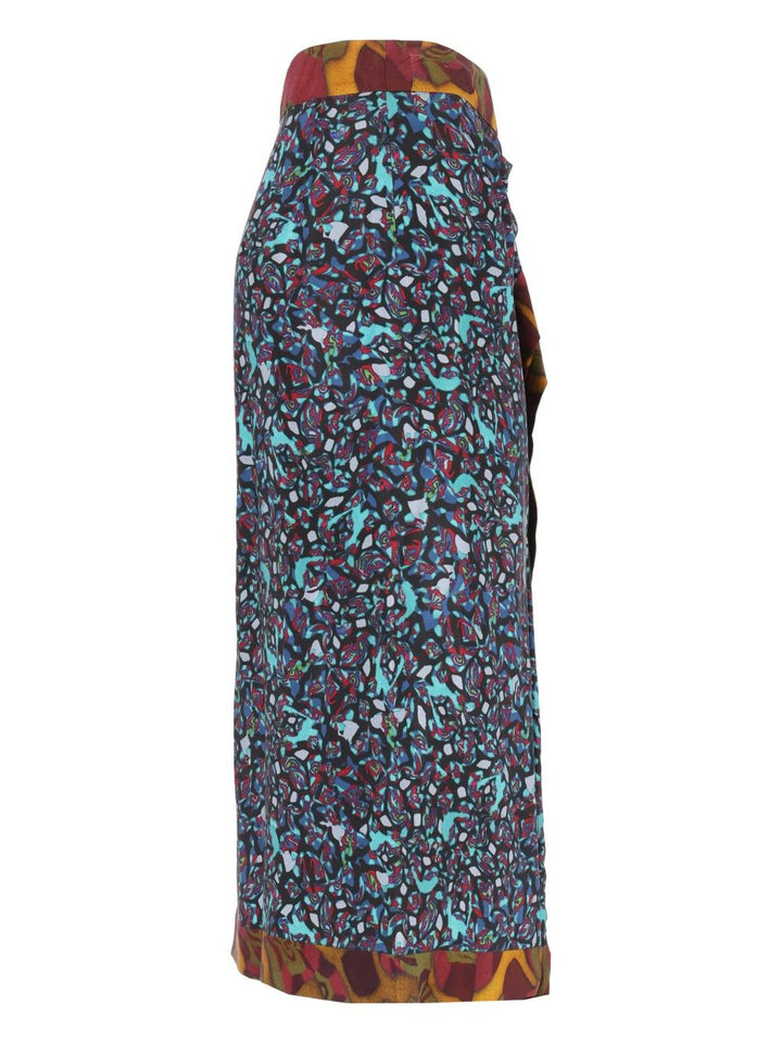 Dries Van Noten Draped Midi Viscose Skirt Skirts - Multicolor | a52cff38f626de2f7a3e3a451ee021570e46e5f7