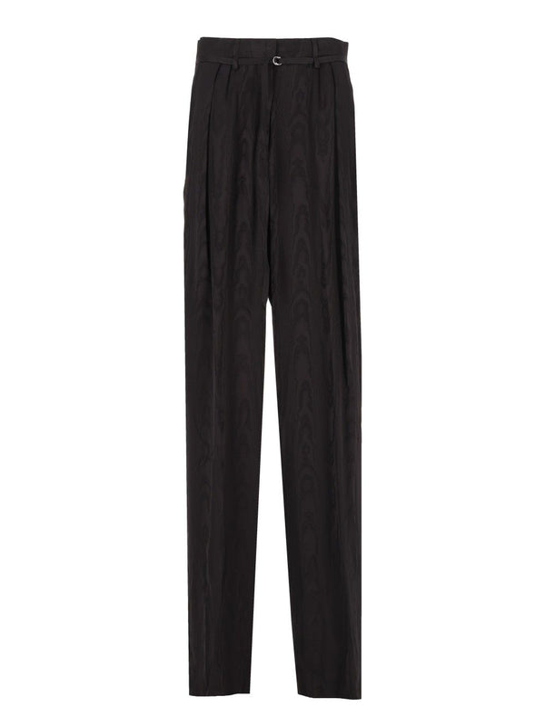 Peacha Moire Viscose Pants Trousers Black