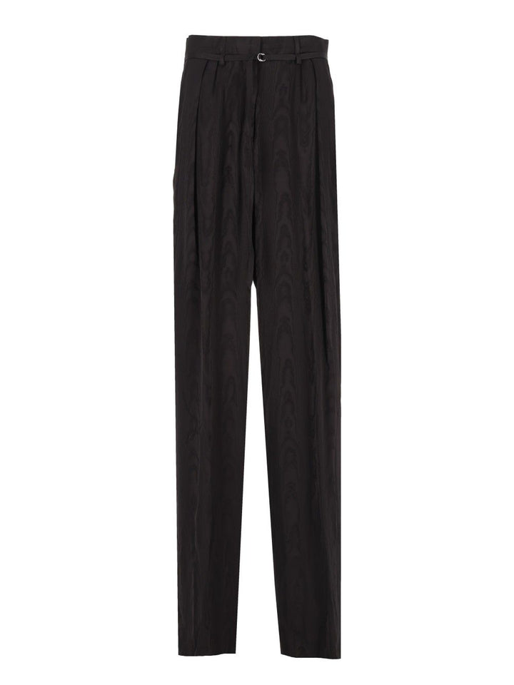 Dries Van Noten High-Waisted  Moiré Motif Trousers - Black | 95c6f11ac27595a3fd49002dca14b763c486621b