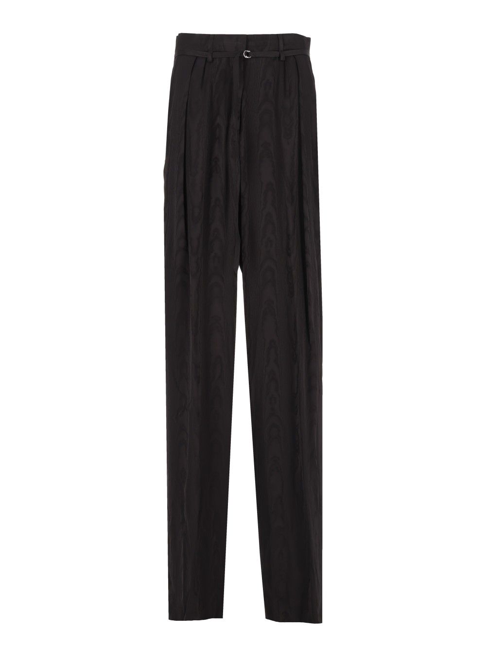 Dries Van Noten High-Waisted  Moiré Motif Trousers - Black | 95c6f11ac27595a3fd49002dca14b763c486621b