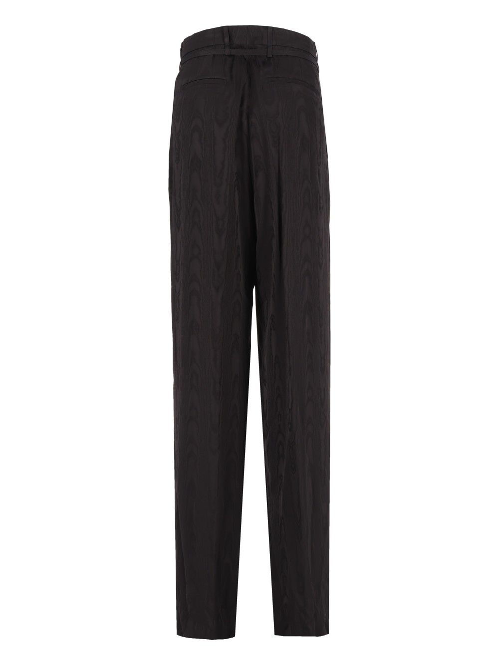 Dries Van Noten High-Waisted  Moiré Motif Trousers - Black | 7609a1dffa087c170f612eeda60cbfcb5a75b3d4