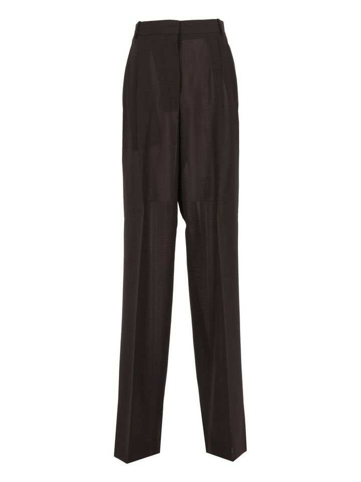 Tom Ford Light Virgin Wool Tailored Wide Leg Pleated Straight Pants Trousers - Brown | e4faaa57816bc1d68704eea2384695e0265da5f0