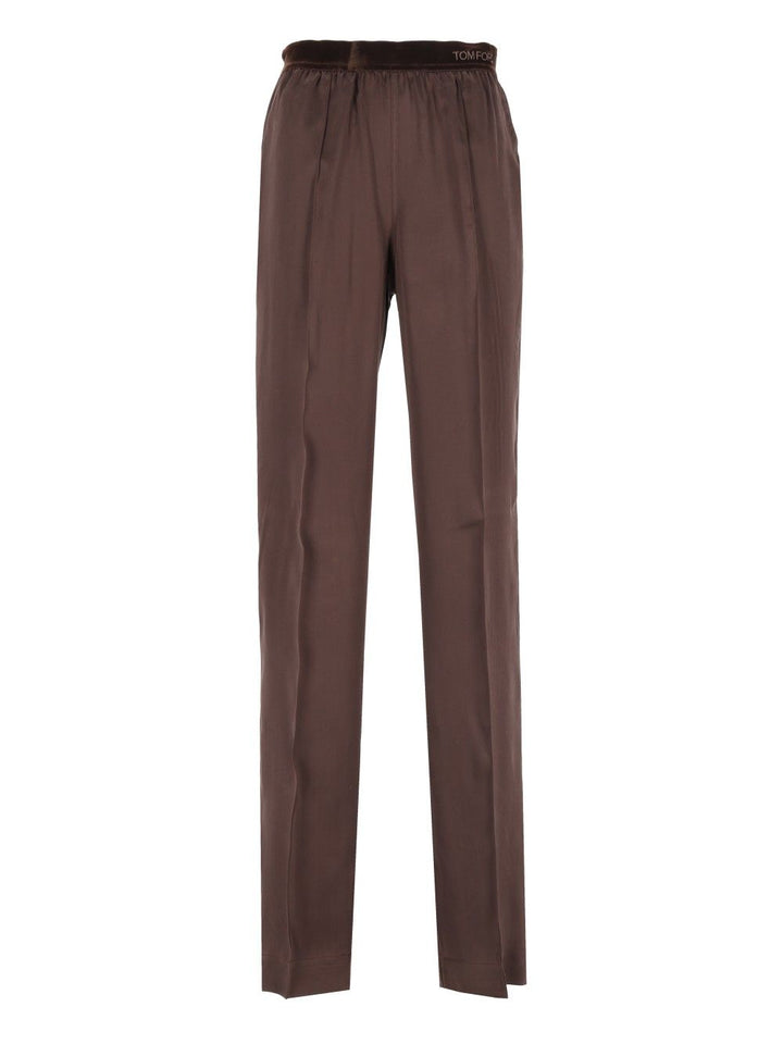 Tom Ford Peach-Feel Silk Satin Pj Pants Trousers - Brown | 34bd3bbd066dfdefa607b8d18a5202d913d779f5