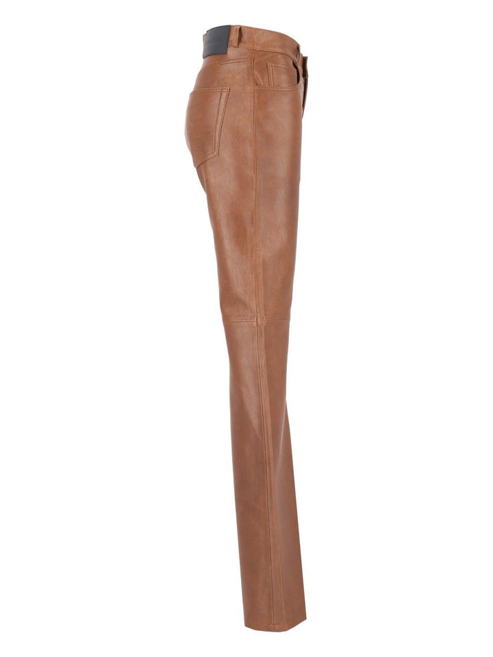 Haikure Flora Silky Leather Pants Trousers - Brown | 2803860abf349ea0b5c2144746075e3ccf328523