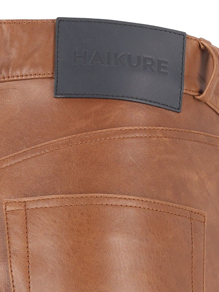 Haikure Flora Silky Leather Trousers - Brown | 1396b563c16f77322410e20ba912dd1f8e0db675