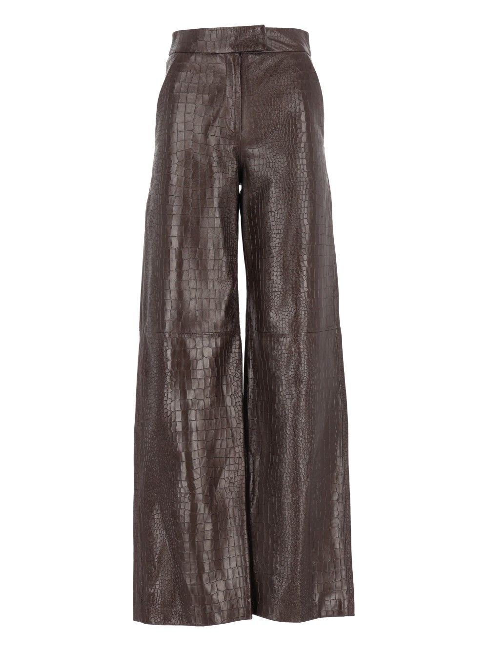 Federica Tosi Pantalone 100% Pelle Stampa Cocco Trousers - Brown | 0c831a9213b093ad24fe1104c0139e5c9e64de06