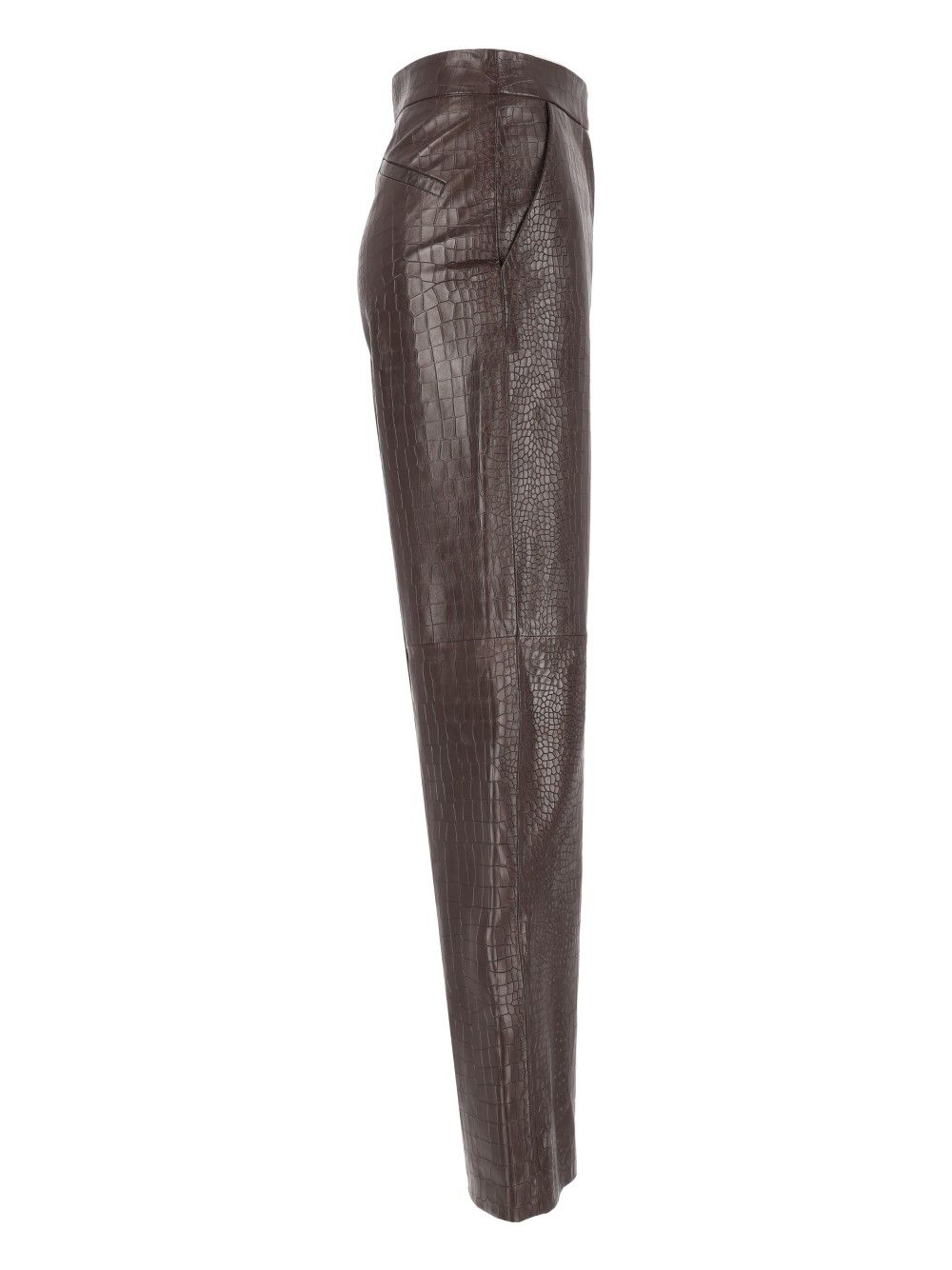Federica Tosi Pantalone 100% Pelle Stampa Cocco Trousers - Brown | 0e52411942a1065fe18f5038aa879534587d3da6