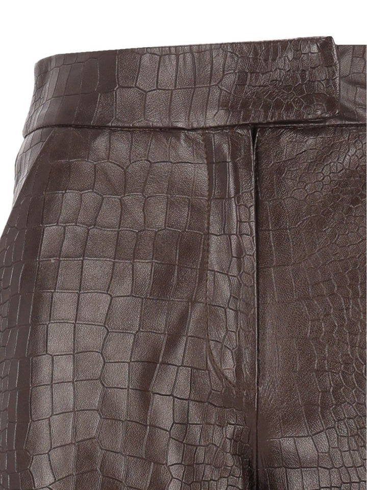 Federica Tosi Pantalone 100% Pelle Stampa Cocco Trousers - Brown | 709933d0f1b8939d784d6443f123bede9541d045