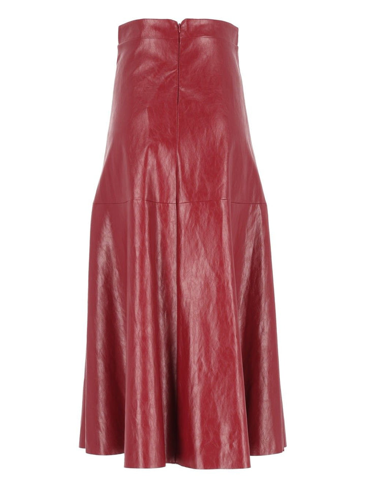 Federica Tosi Gonna A Ruota Pelle Metallo Skirts - Red | adb8451eea681c8fa3f87e3a3492a7f59120c93b