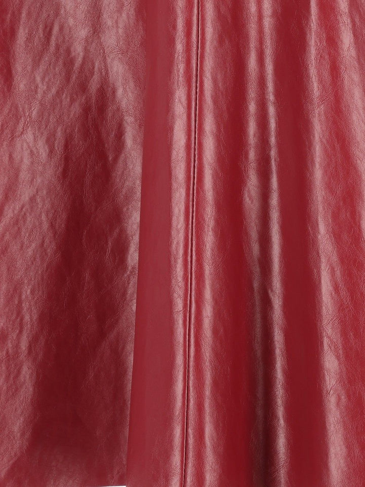 Federica Tosi Gonna A Ruota Pelle Metallo Skirts - Red | 3b3b1a9e8203c8782ac33c96e450244ebac68550