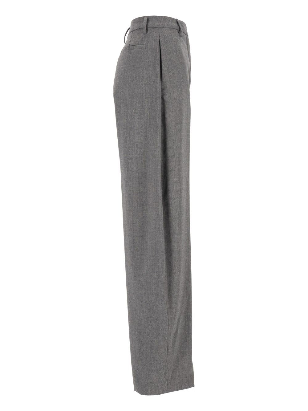 Thelatest E-Dina 3122 W0206 Misto Lana Trousers - Grey | 314572cf424e7c1b6bea3e465600080faf6504aa