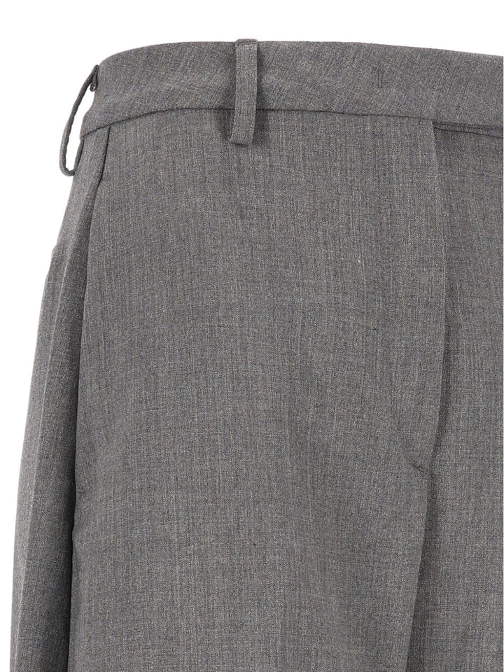 Thelatest E-Dina 3122 W0206 Misto Lana Trousers - Grey | bb850cd880fff58452d3b387d4e5609476cbf7fc