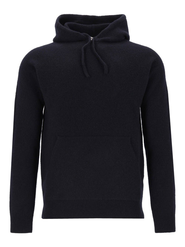 Felpa Cappuccio 93 Lana 6 Pa 1 Elastan Knitwear Blue