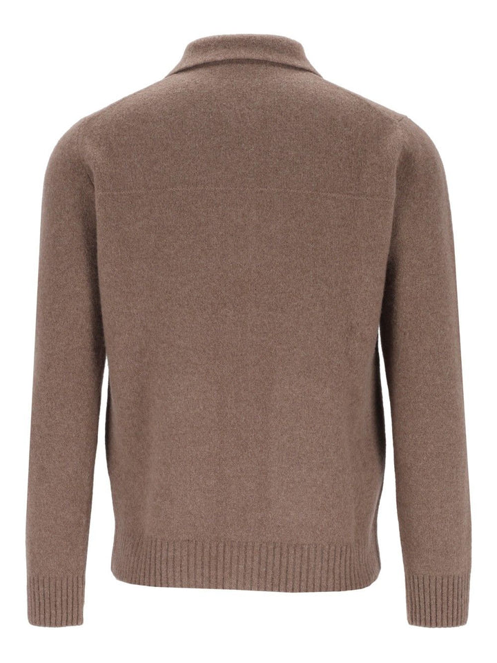 Al Duca D'Aosta Cardigan Zip 2 Tasche 93 Lana 6 Pa 1 Elastan Knitwear - Brown | 725fd60ebe5739fb30be214bd21fab2266de71b8