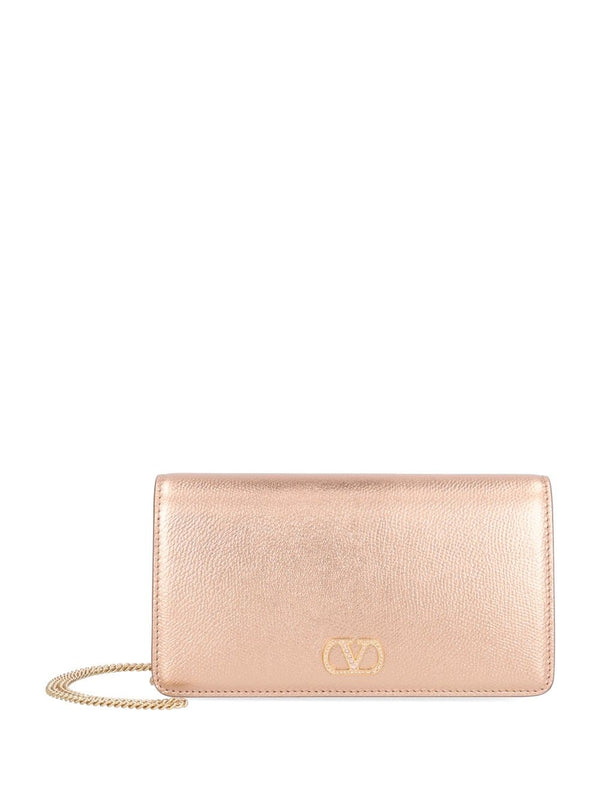 Vlogo Signature Mini Bag Vit.Soft Grain Lam./A.Light Gold-Strass Handbags Rose