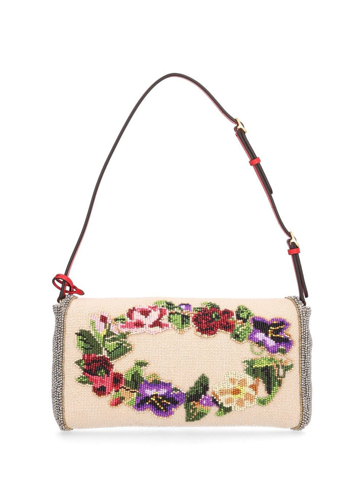 Valentino Garavani Devain Small Shoulder Bag Ric.Garland Beads/Vit.Soft Grain L./A.Br Shoulder Bags - Multicolor | b478e51f8ac1cf6e28ab5d091dab96ca83c107bb