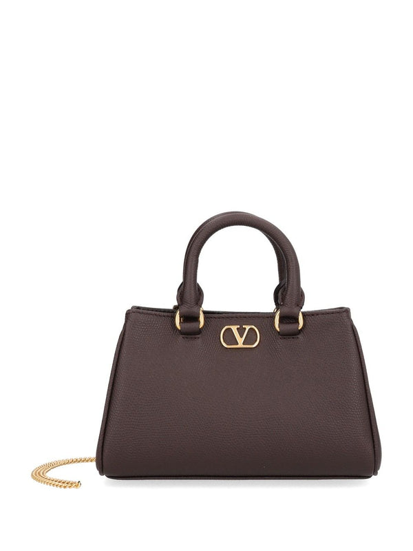 Vlogo Signature Mini Bag Vit. Soft Grain/A.Brass Logo Handbags Brown