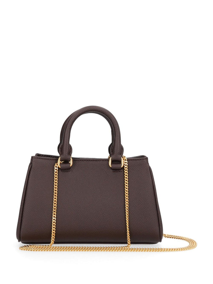 Valentino Garavani Vlogo Signature Mini Bag Vit. Soft Grain/A.Brass Logo Handbags - Brown | 025978248e1993b3902af08db838221e18360811