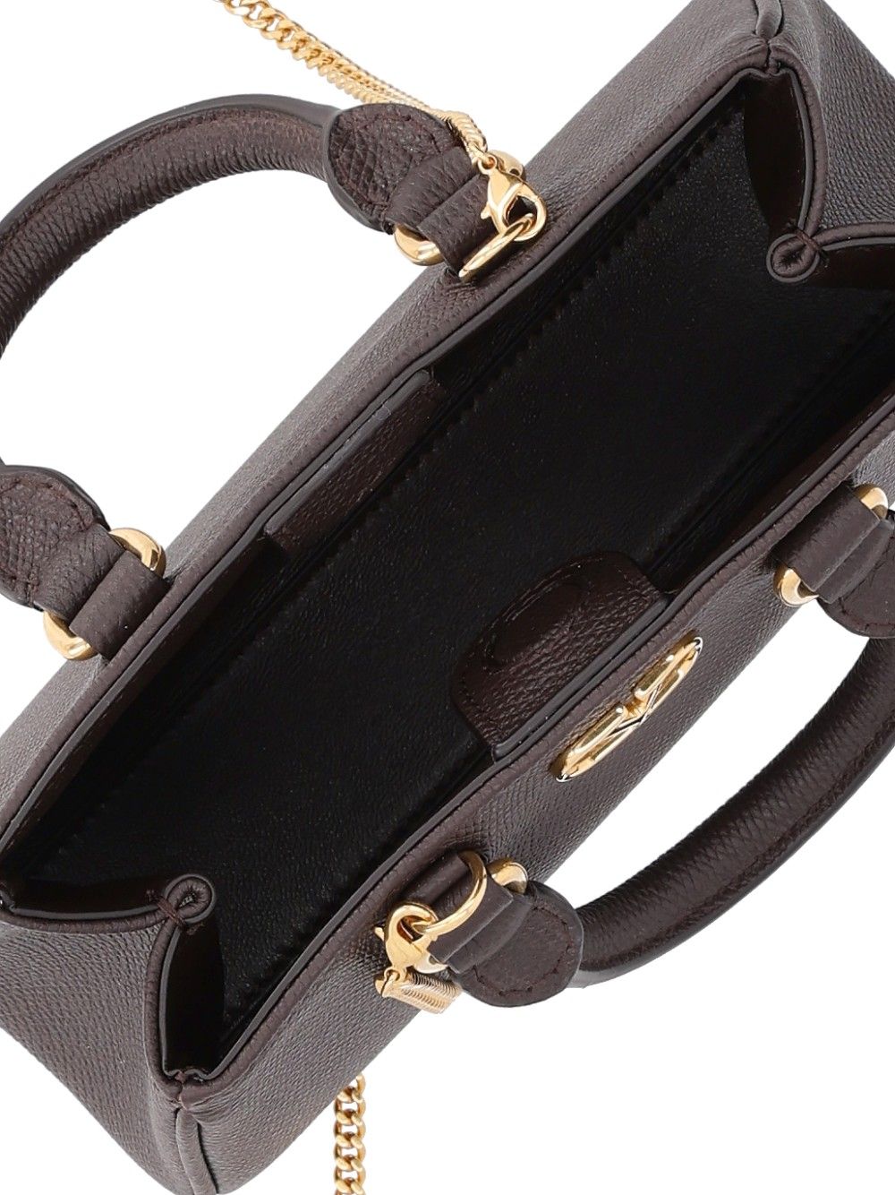 Valentino Garavani Vlogo Signature Mini Bag Vit. Soft Grain/A.Brass Logo Handbags - Brown | a9ad0fd91fb12dc0c7ddaa15aa643147689443b5