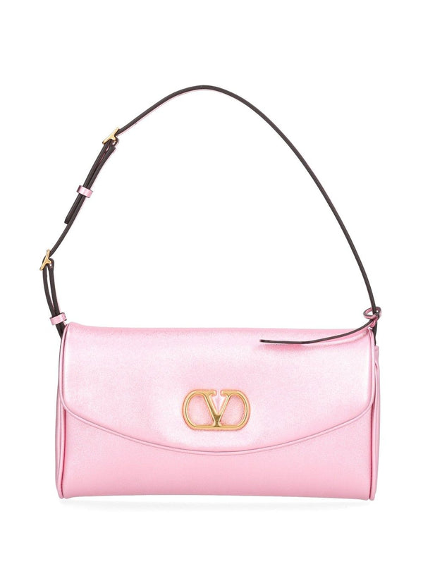 Devain Small Shoulder Bag Nappa Laminata/Vit.Soft Grain Lam/A.Bras Shoulder Bags Rose