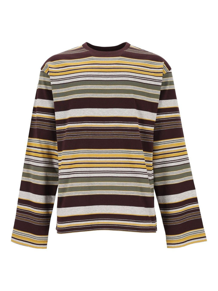 Dries Van Noten Printed Stripes  L/S T-Shirt - Bordeaux | 21dc69da627eb204b1f958591d8f7ebb3b7f55bd