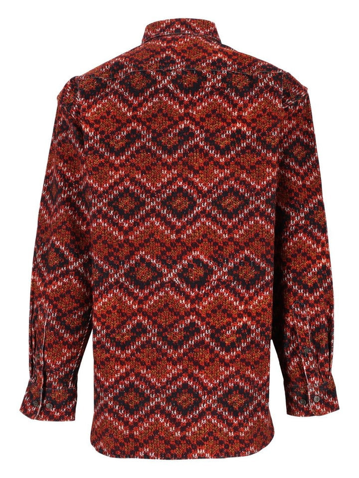 Dries Van Noten Printed Velvet Shirt Shirts - Red | e22b5db030b4996b61e3a95b557b98c2f38d69fb