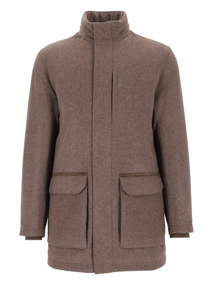 Corneliani Wool And Cashmere Pea Coat Jackets - Beige | 7eba68b57b50c7f2e9a2e03683f86e348d1e7986