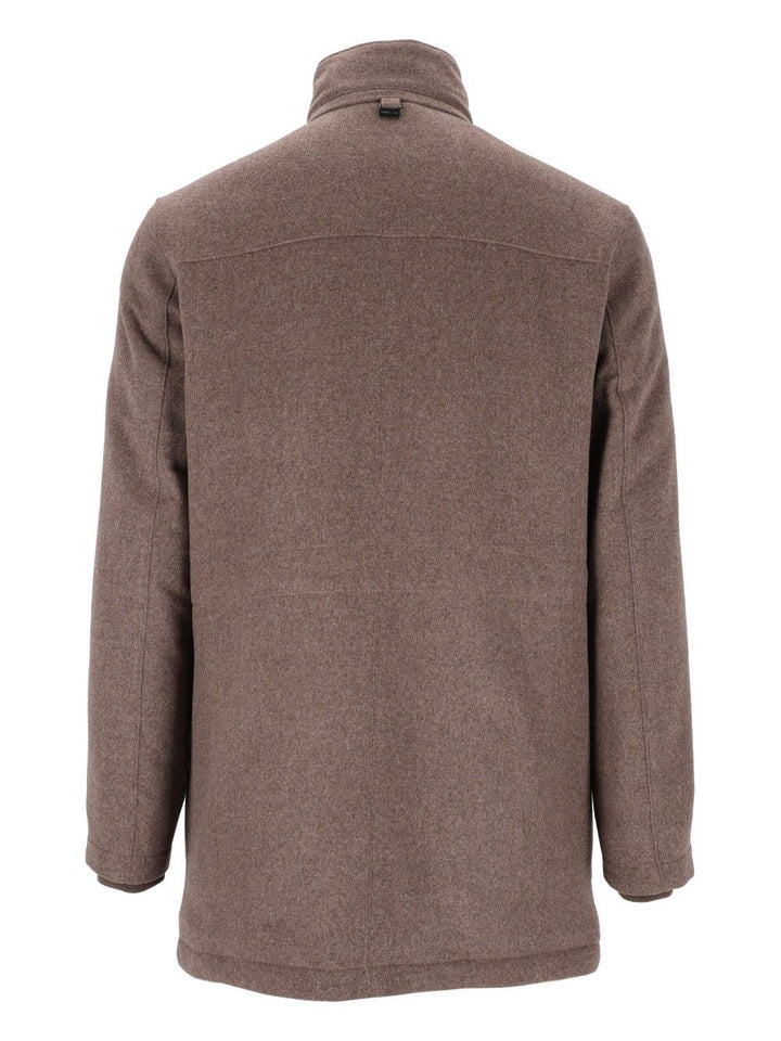 Corneliani Wool And Cashmere Pea Coat Jackets - Beige | 7603980fb08d4fa623f47c7eb77c165dc7375386