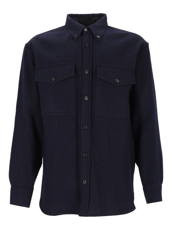 Wool Shirt Jacket Shirts Blue