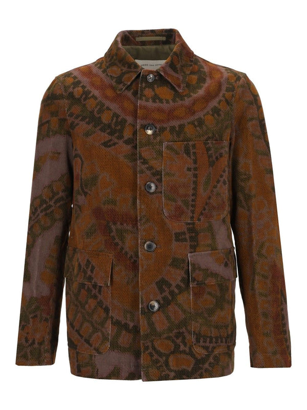 Braxton Giant Paisley Print Overdyed Corduroy Jacket Jackets Green