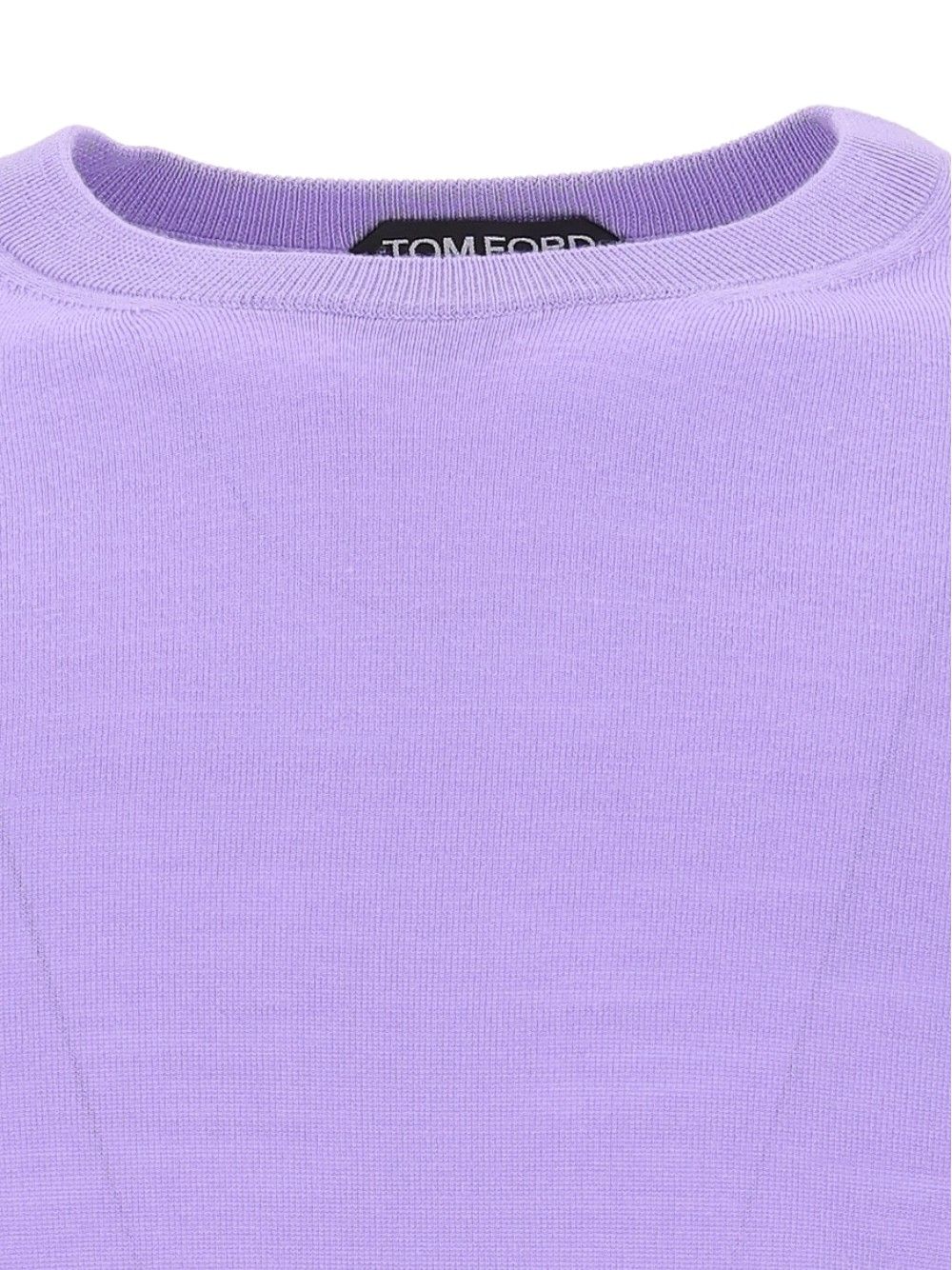 Tom Ford Ultrafine Merino Wool Ls Oversized Crewneck Knitwear - Violet | bb7183ffb44d37f2efac172f3cc5569b33fe4e09