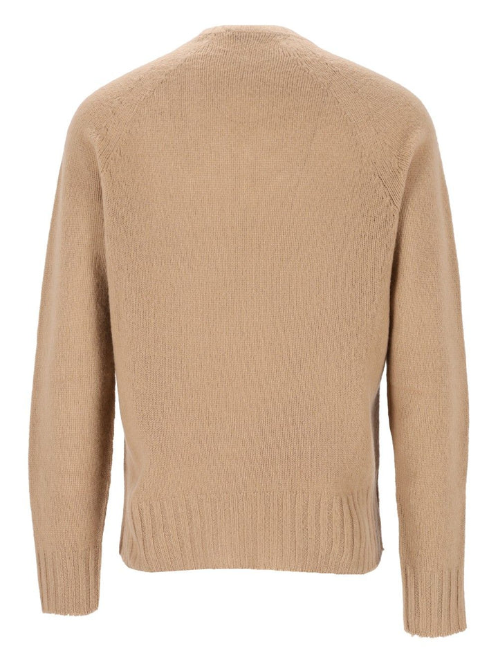 Tom Ford Seamless Brushed Cashmere Ls Crew Neck Knitwear - Beige | b9f35b1dc303e3e8fb236e0a9049403a9834cf33