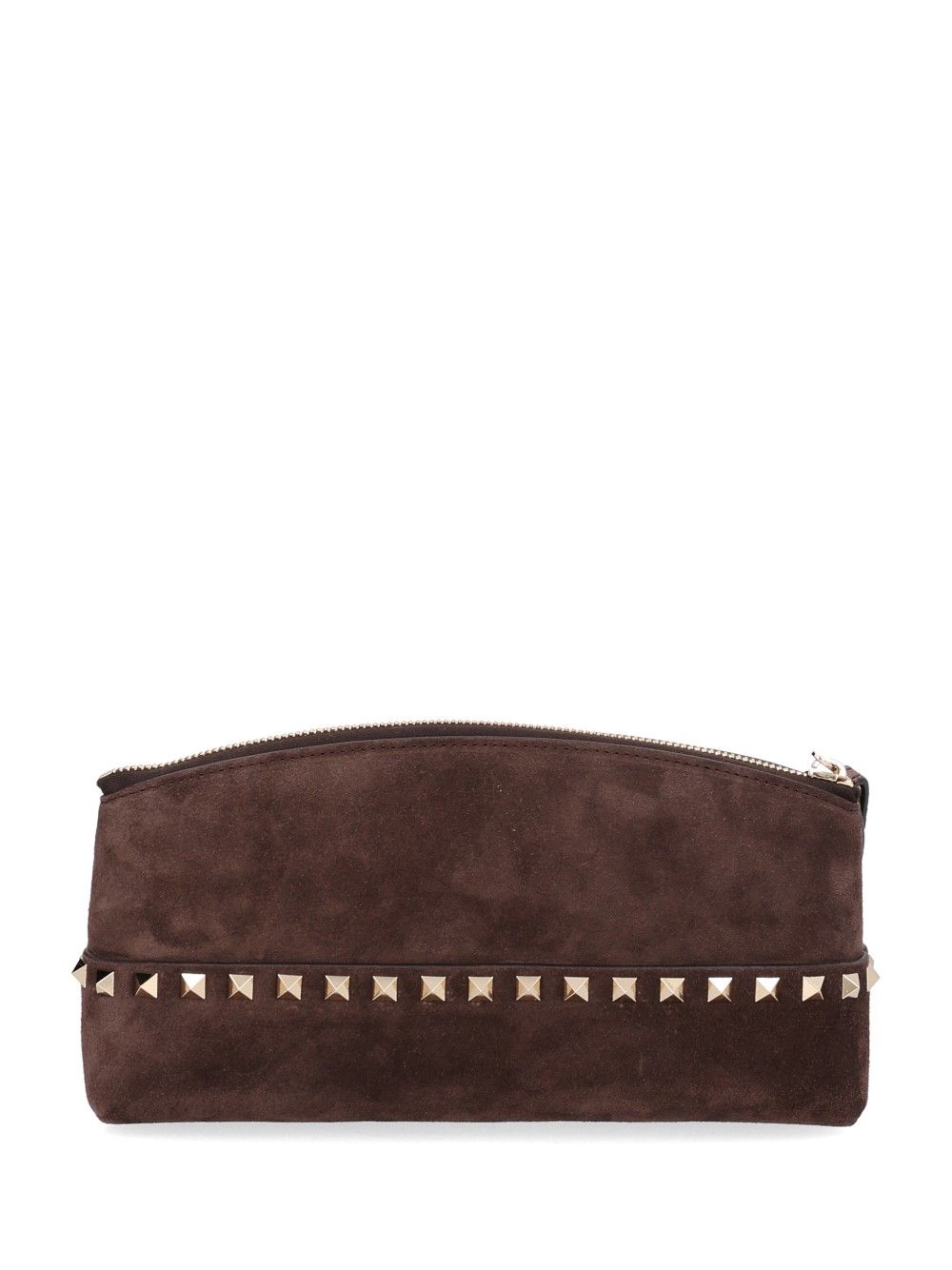 Valentino Garavani Rockstud Pochette Suede S./Platinum Studs Small leather goods - Brown | 27a24eb72270d68b7e5351d95f6102d5bff22239