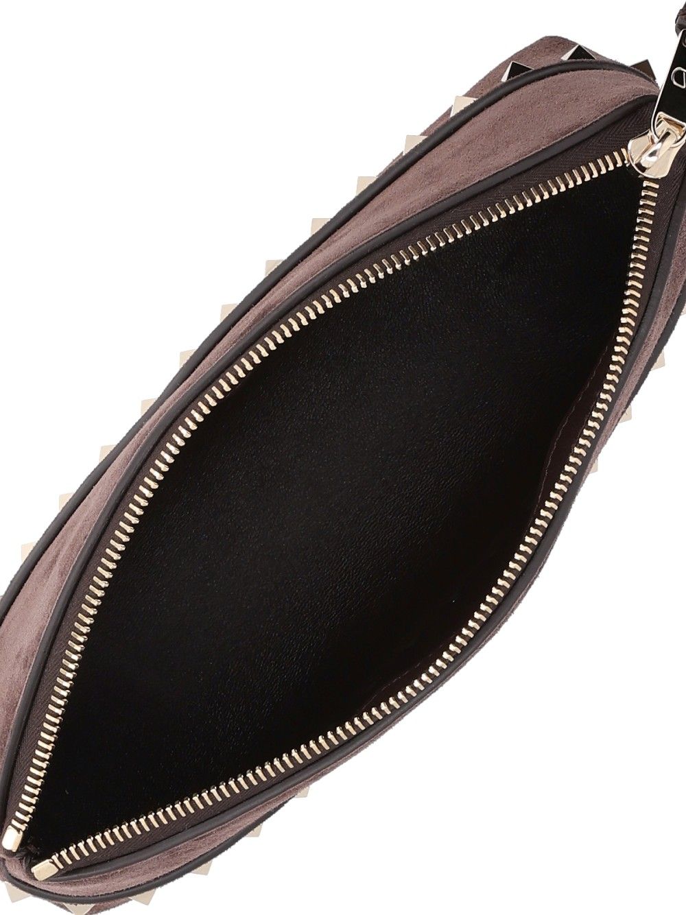Valentino Garavani Rockstud Pochette Suede S./Platinum Studs Small leather goods - Brown | 46950e01ce299aae43a5e7ed41844839b98acbe1