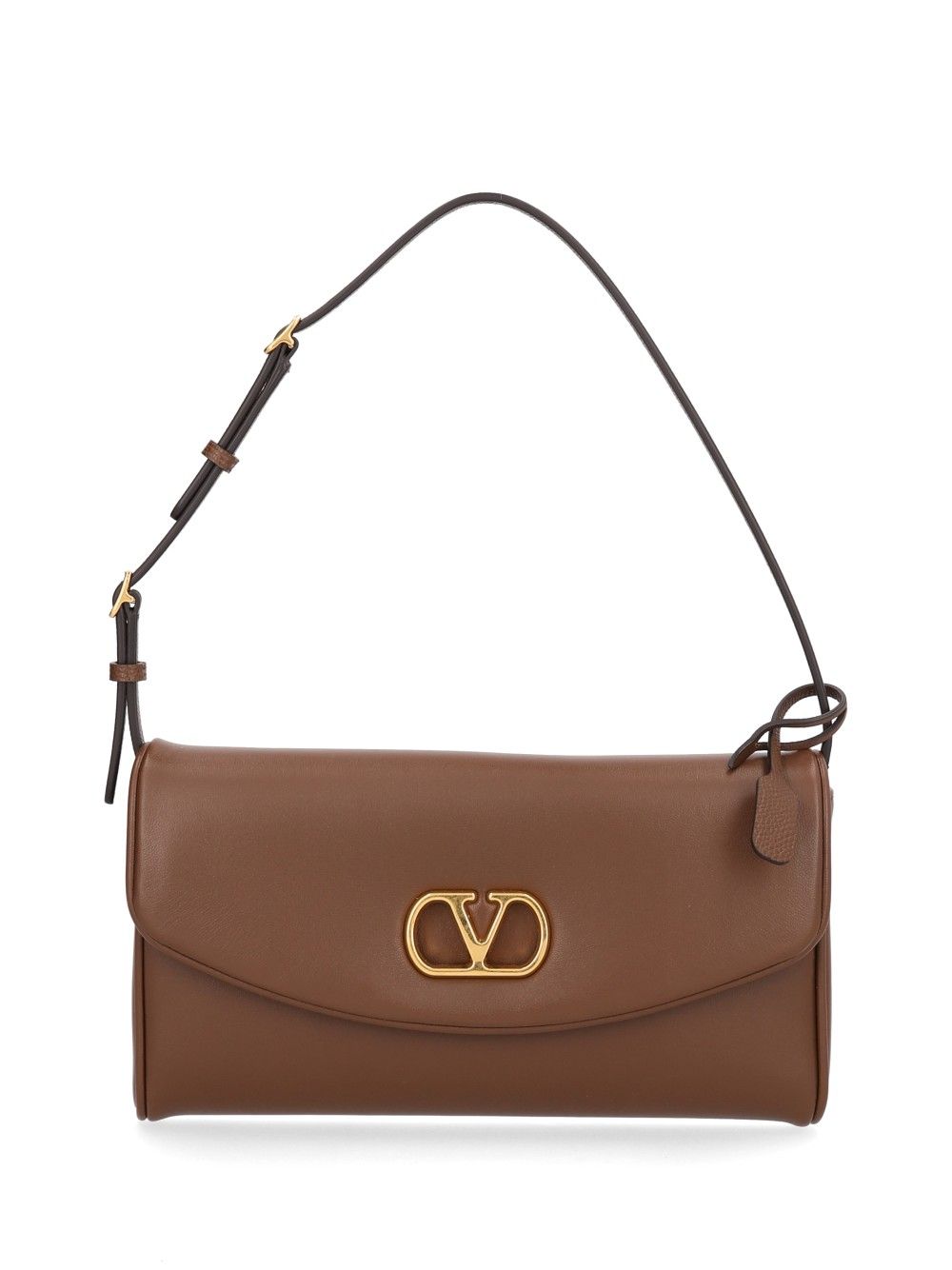 Valentino Garavani Devain Small Shoulder Bag Nappa Deluxe/Vit.Soft Grain L./A.Brass L Shoulder Bags - Brown | 385e153310a3b8d11fd51008499fefeb7fa8e82b