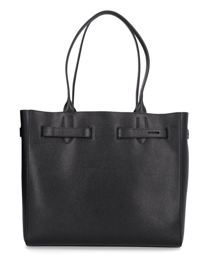 Tom Ford Grain Leather Medium Tote Shoulder Bags - Black | 0927e67964011a2470aca0ff8dc15602ce97b54c