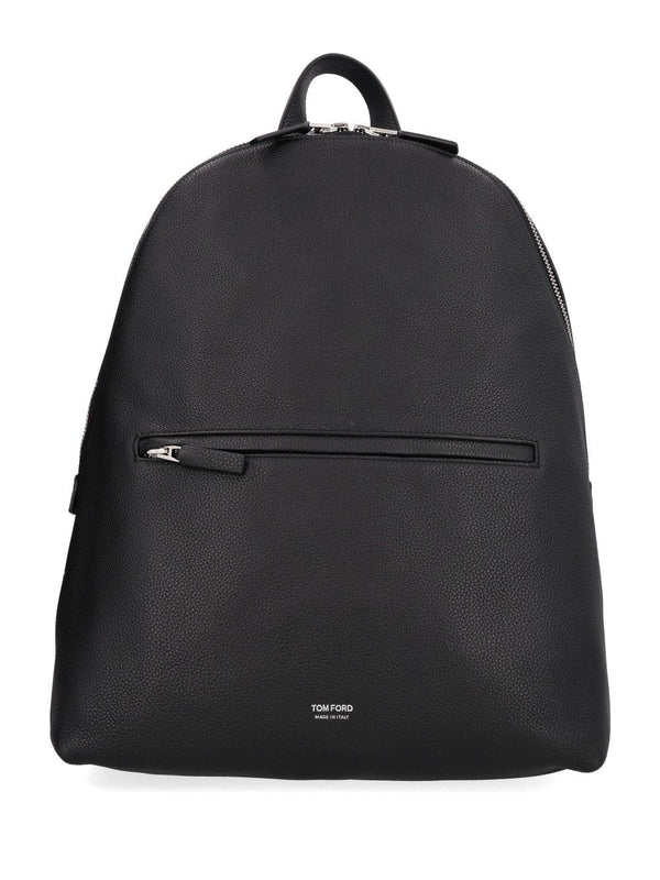 Grain Leather Backpack Black