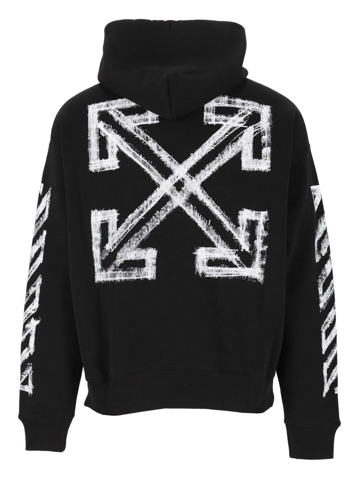 Off-White Motion Arrow Skate Hoodie Sweatshirts - Black | 207f00f17b94a87b037e4d724a3ab3d83cc3d2b3