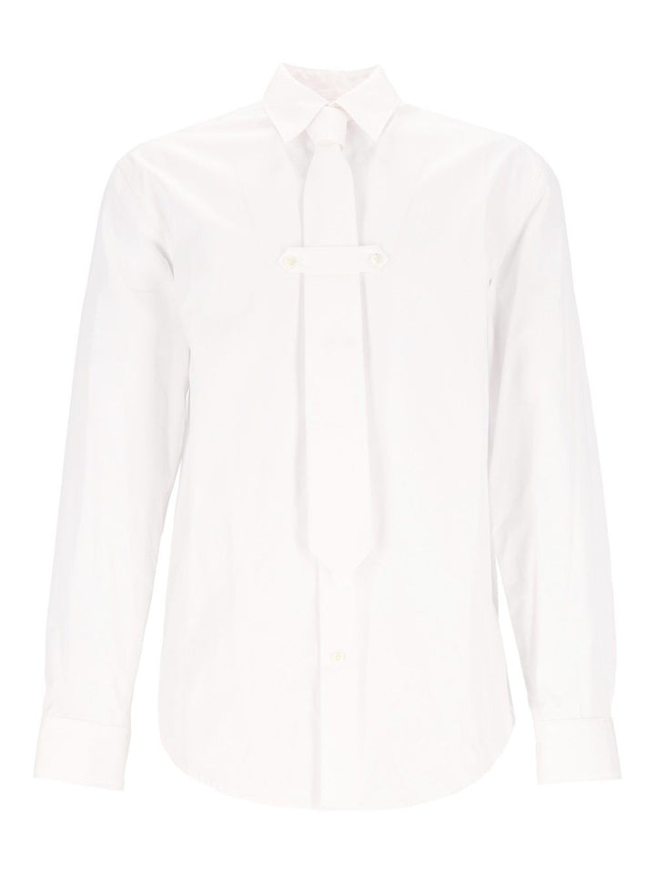 Dries Van Noten Poplin Shirt With Tie Shirts - White | 8b1edc79a55494e673203fe68dc6f383f5039cbd