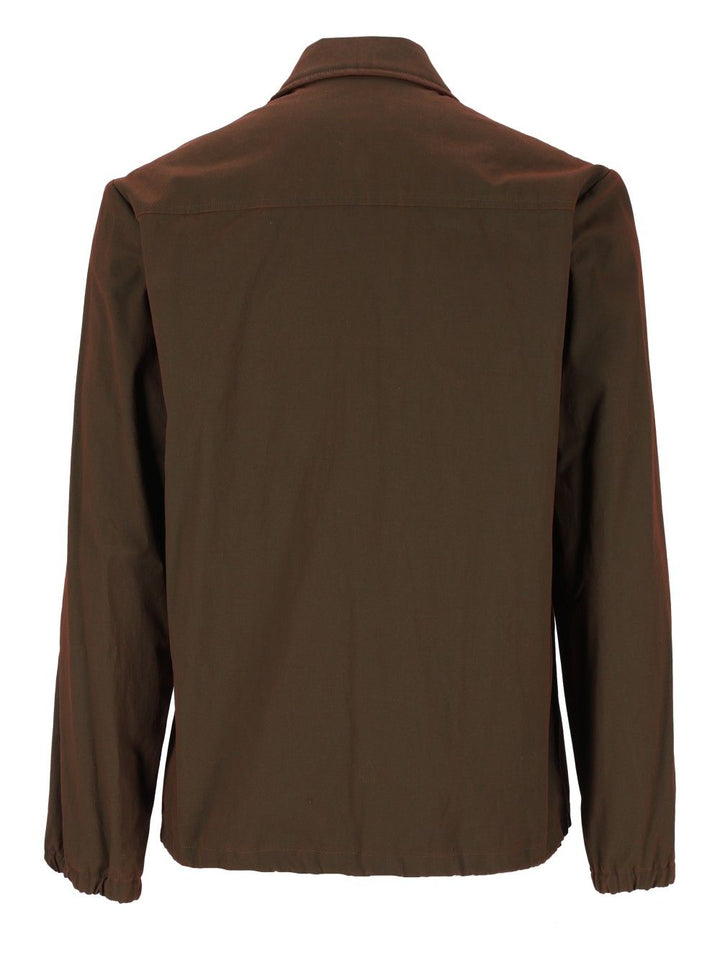 Dries Van Noten Vorries Coated Short Colour Cotton Jacket Shirts - Brown | 670a836c7dc24fb526a585ffed71832a07d5d3f8