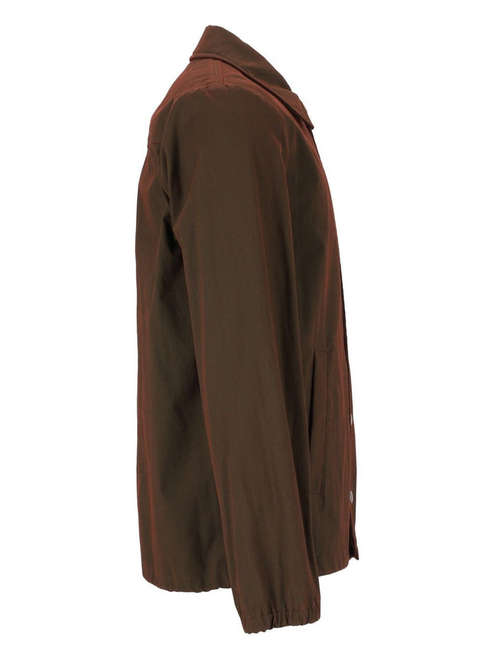 Dries Van Noten Vorries Coated Short Colour Cotton Jacket Shirts - Brown | 0cf989e5f0be1c90d5a29cab68590da51b7dac57