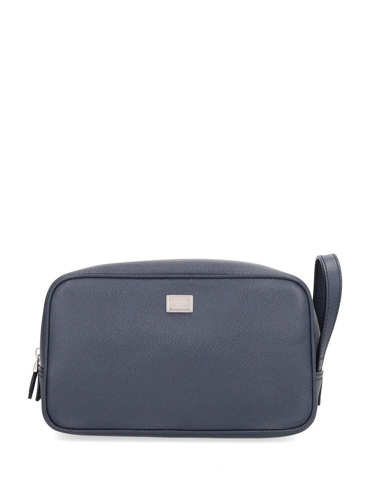 Dolce & Gabbana D&G Plaque Alpine Leather Beautycase Small leather goods - Blue | edac4571fd32eaa5b26b82995db869a16f3803f4