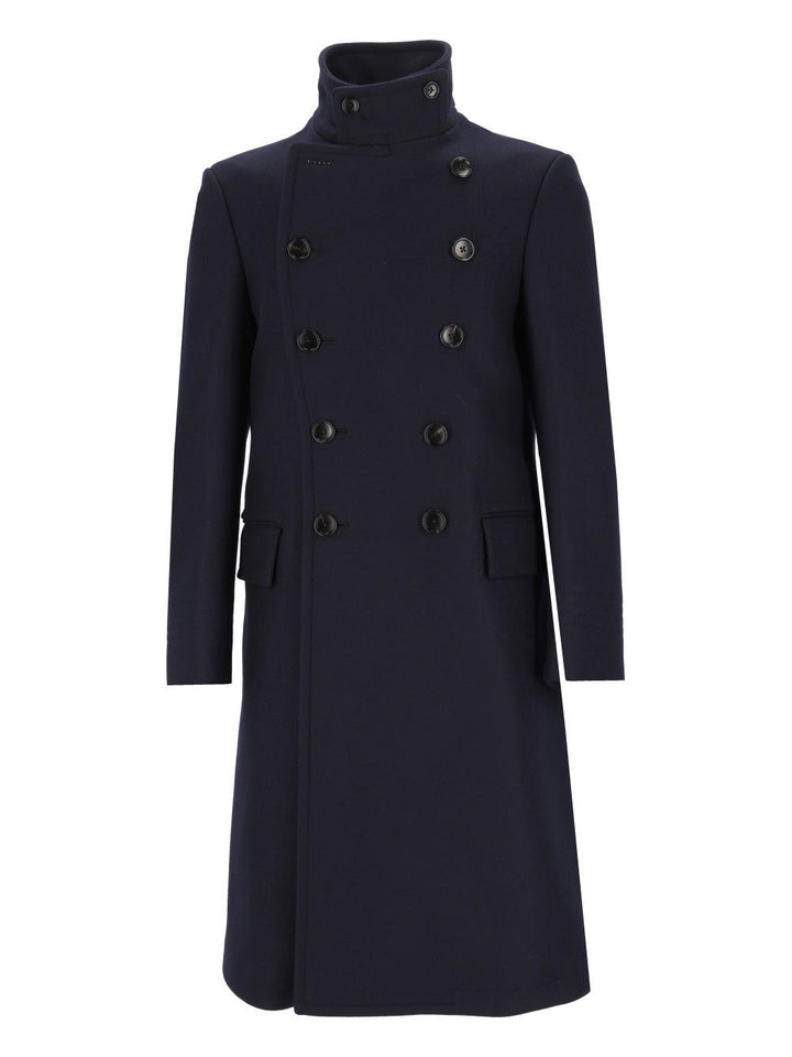 Tom Ford Compact Japanese Twill Felt Db Military Coat Coats - Blue | c24845ad246787db402ab7ec22682992331bbd7e