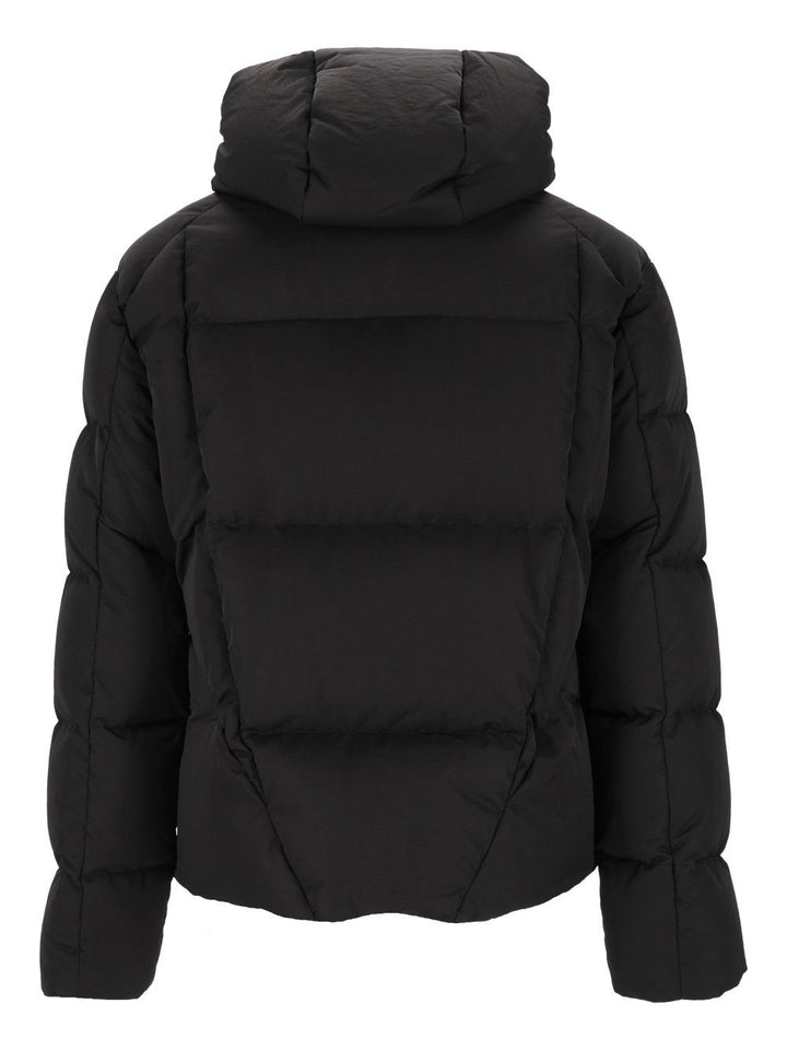 Off-White Bookish Nyl Twill Racing Puffer Coats - Black | 6dec249a4f49a9b221c689b6b7c318f817c1cae7