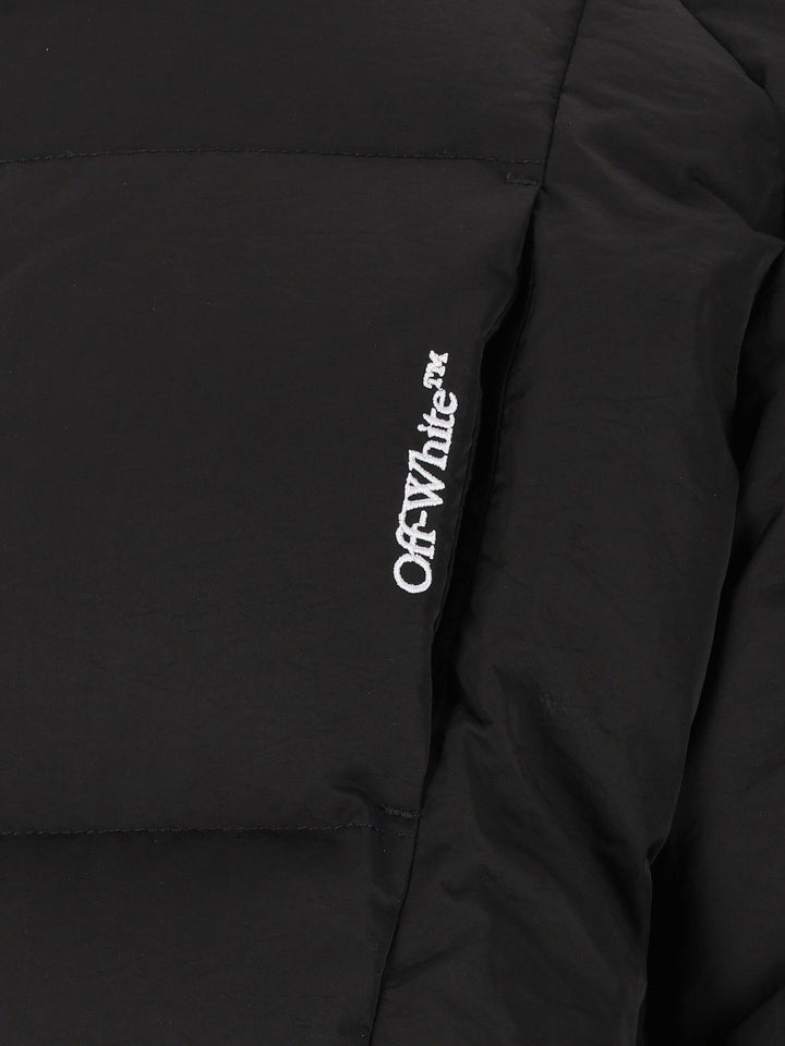 Off-White Bookish Nyl Twill Racing Puffer Coats - Black | 3dc9ac00c949cfbecd4343c225b766e5b43bc900