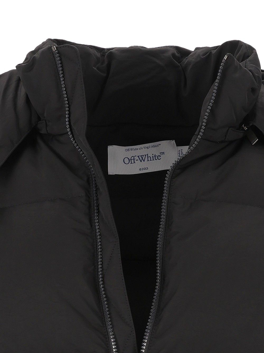 Off-White Bookish Nyl Twill Racing Puffer Coats - Black | 2e695b6a3333cc57b6939c0001f7f7711f4fe639