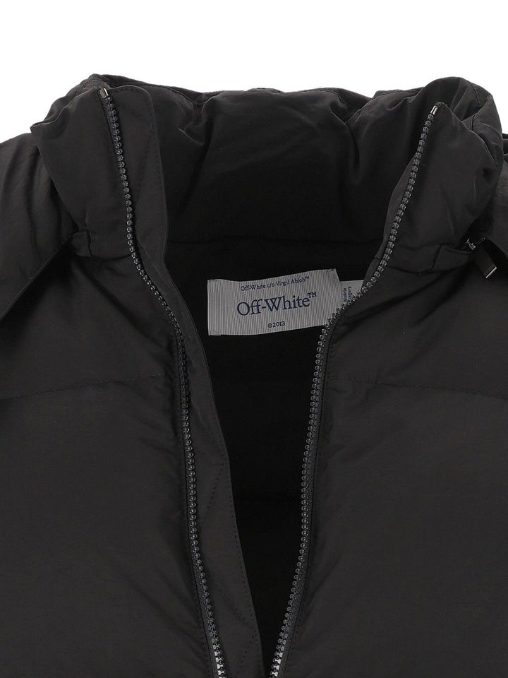 Off-White Bookish Nyl Twill Racing Puffer Coats - Black | 2e695b6a3333cc57b6939c0001f7f7711f4fe639
