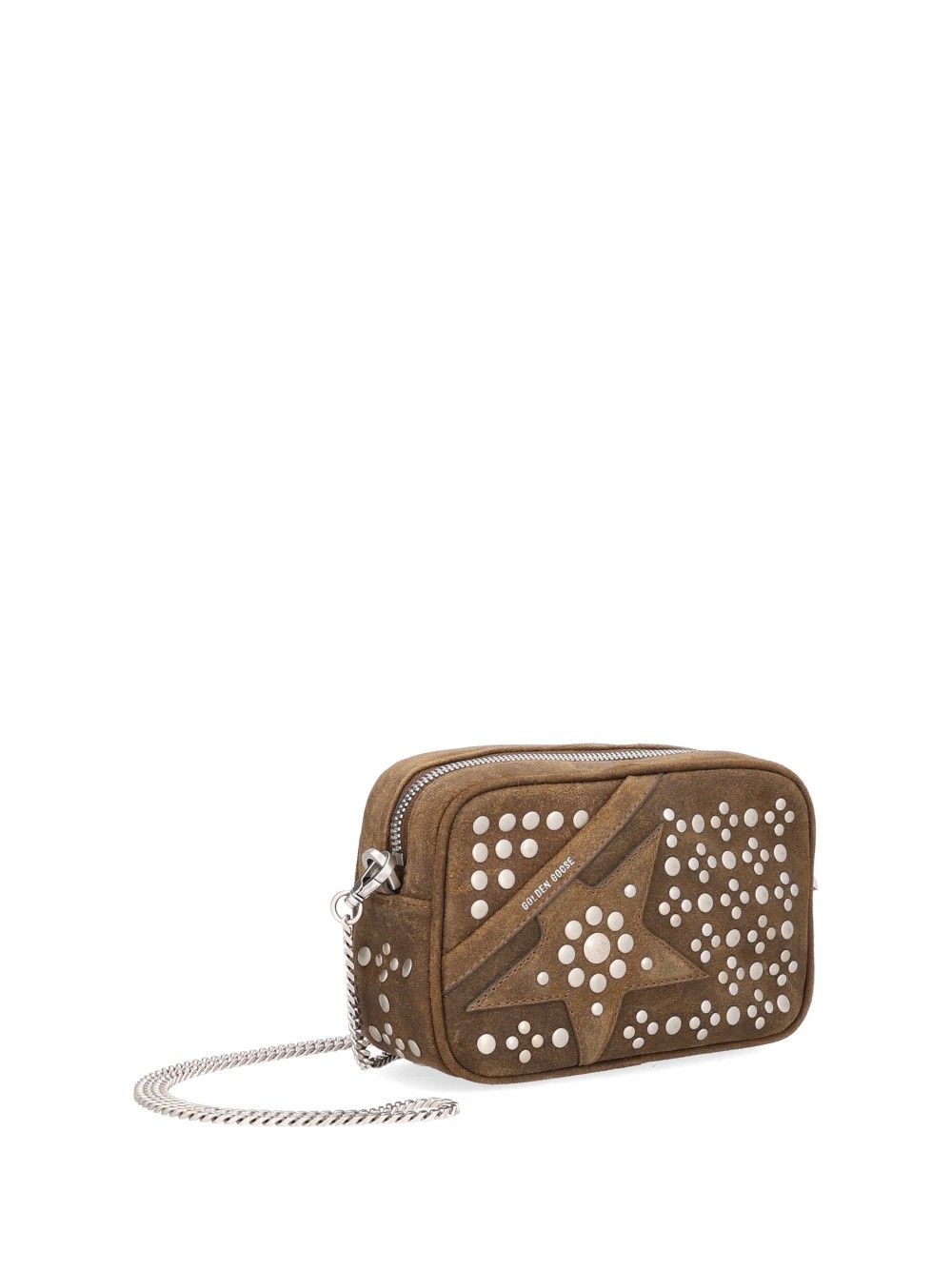 Golden Goose Deluxe Brand Mini Star Bag Suede Leather Body With Studs And Palladium Metal Detail Crossbody Bags - Green | 1c2c391e26ed0a9736e8a4067781e83eca49f56e