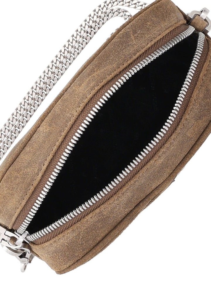Golden Goose Deluxe Brand Mini Star Bag Suede Leather Body With Studs And Palladium Metal Detail Crossbody Bags - Green | d89bbb1b134afbc7a07bd41808d32d6be8f3d72c