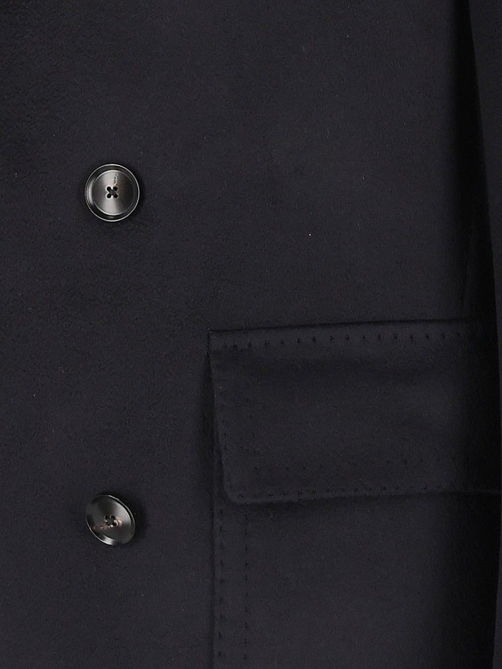 Al Duca D'Aosta Double-Breasted Cashmere Coat Coats - Blue | f4c2fa5ccd3a6c135da6d65ba8d8da677ea234d5